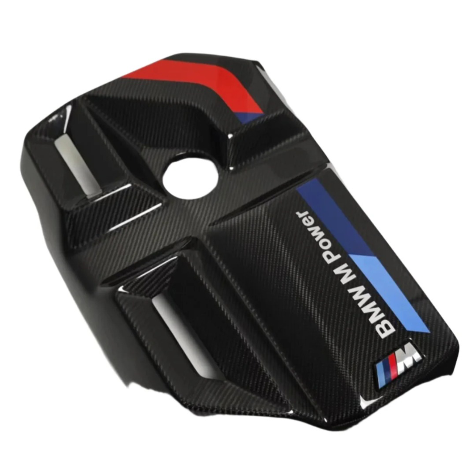 Carbon Fiber Engine Cover w/ M Stripe for BMW G87 M2 G80 M3 G82 G83 M4 - Bull Boost Performance