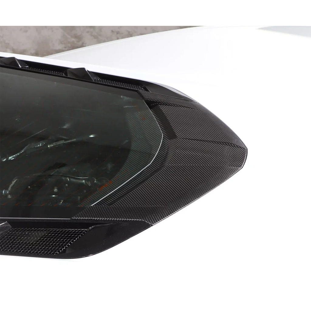 Carbon Fiber Rear Window Trim Cover Set for Chevrolet Corvette C8 Coupe - Bull Boost Performance