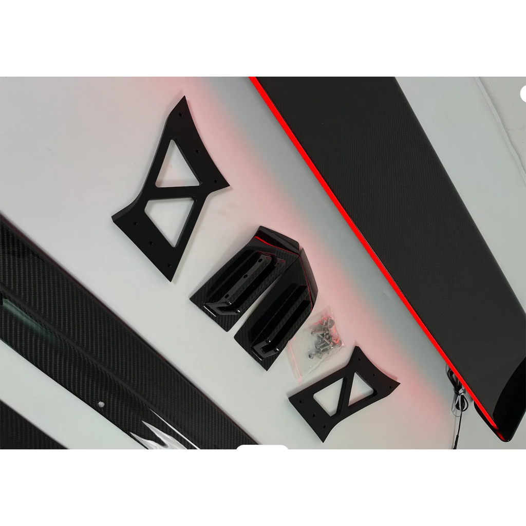 Prepreg Carbon Fiber Wing w/ LED for BMW G80 M3 G82 M4 G87 M2 - Bull Boost Performance