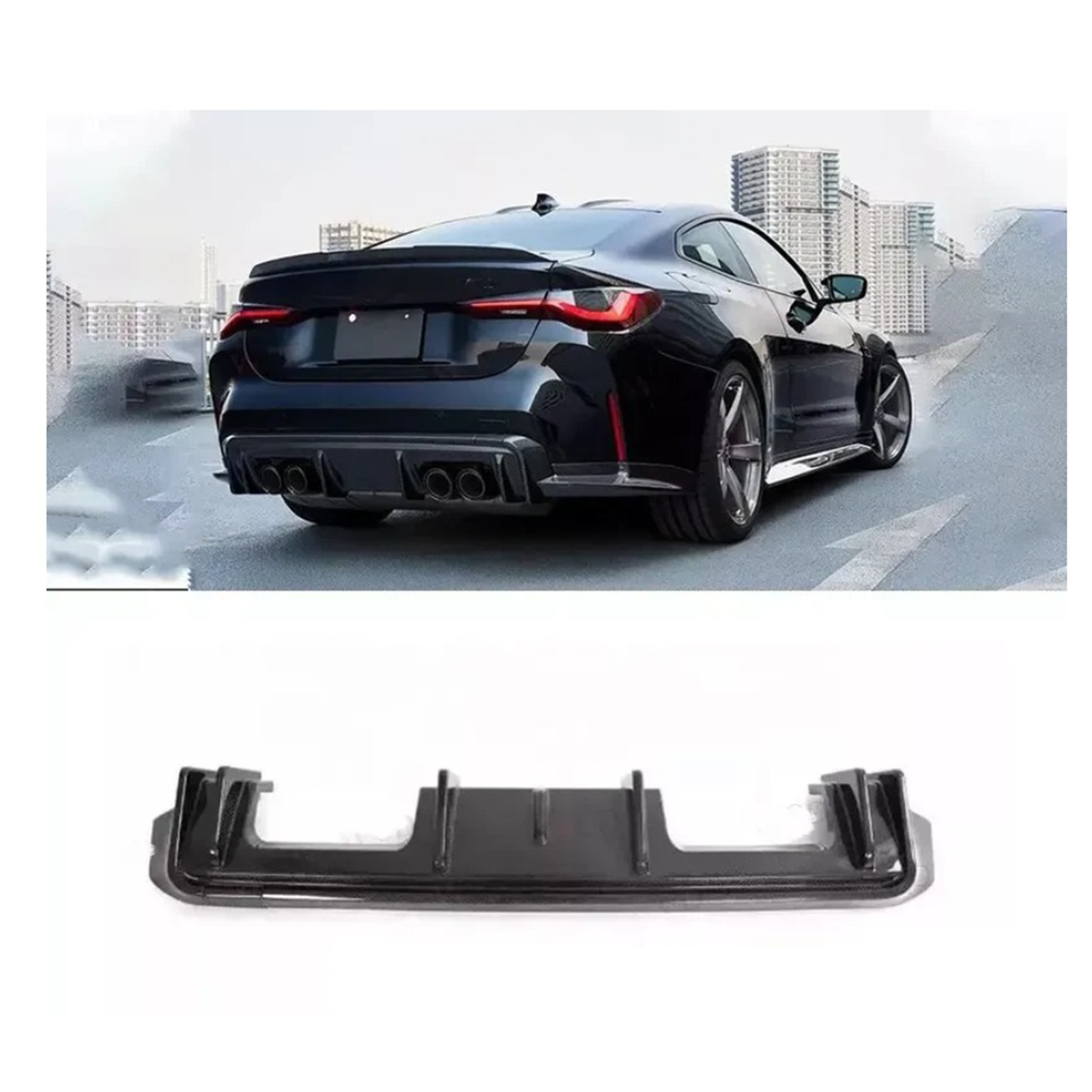 Carbon Fiber 3D Style Rear Diffuser Corner Extensions for BMW G80 M3 G82 M4 - Bull Boost Performance
