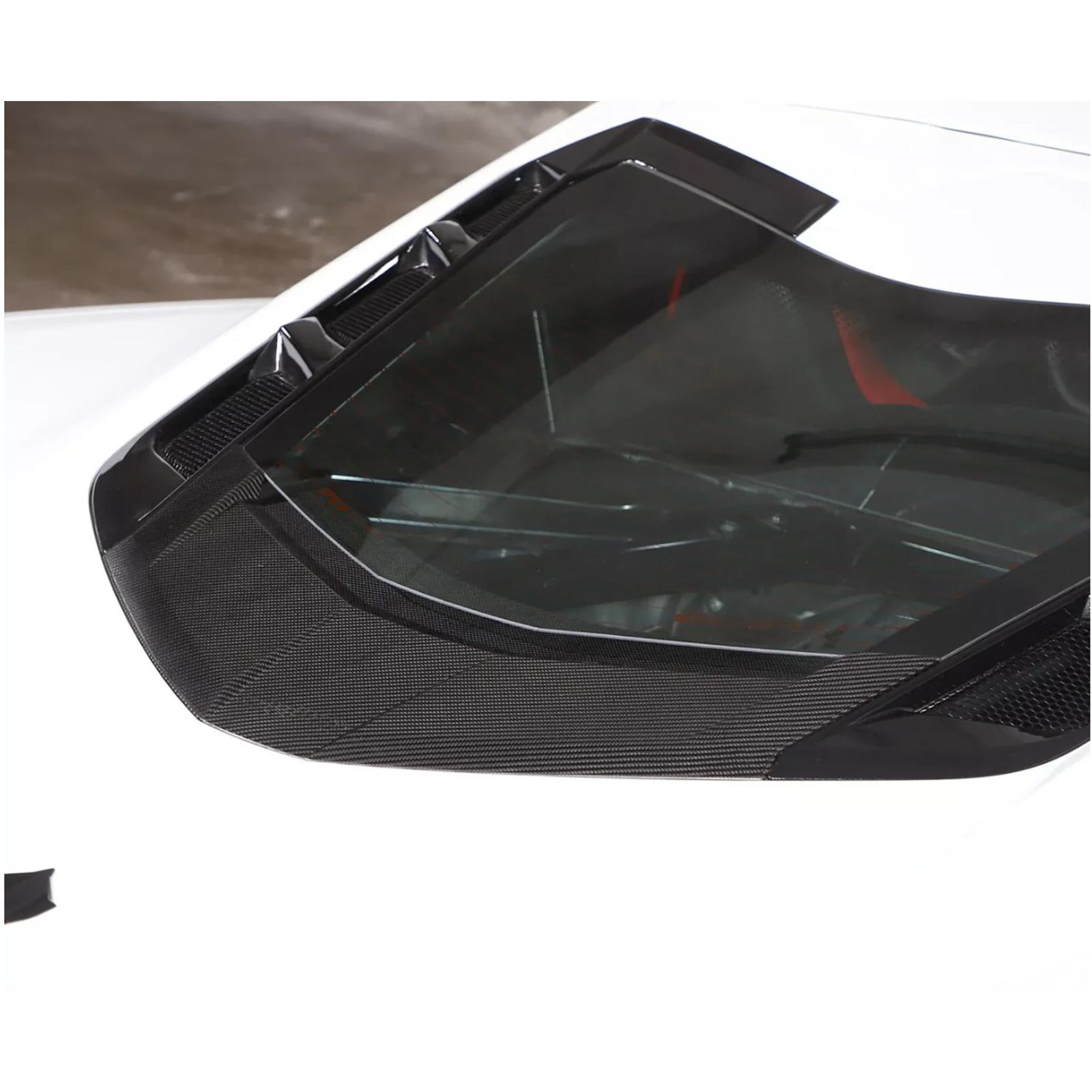 Carbon Fiber Rear Window Trim Cover Set for Chevrolet Corvette C8 Coupe - Bull Boost Performance