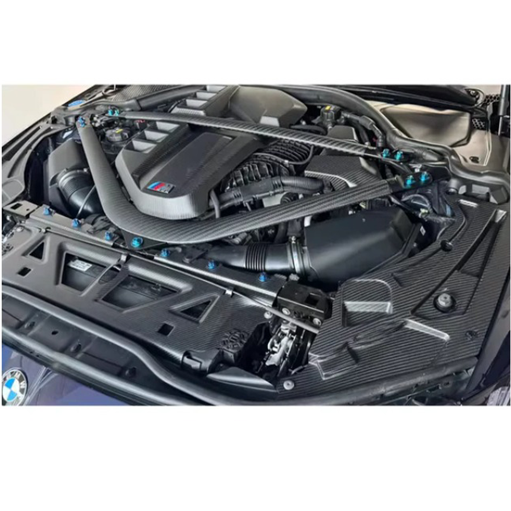Dry Carbon Fiber Full Engine Bay Cover Kit for BMW G80 M3 G82 M4 - Bull Boost Performance