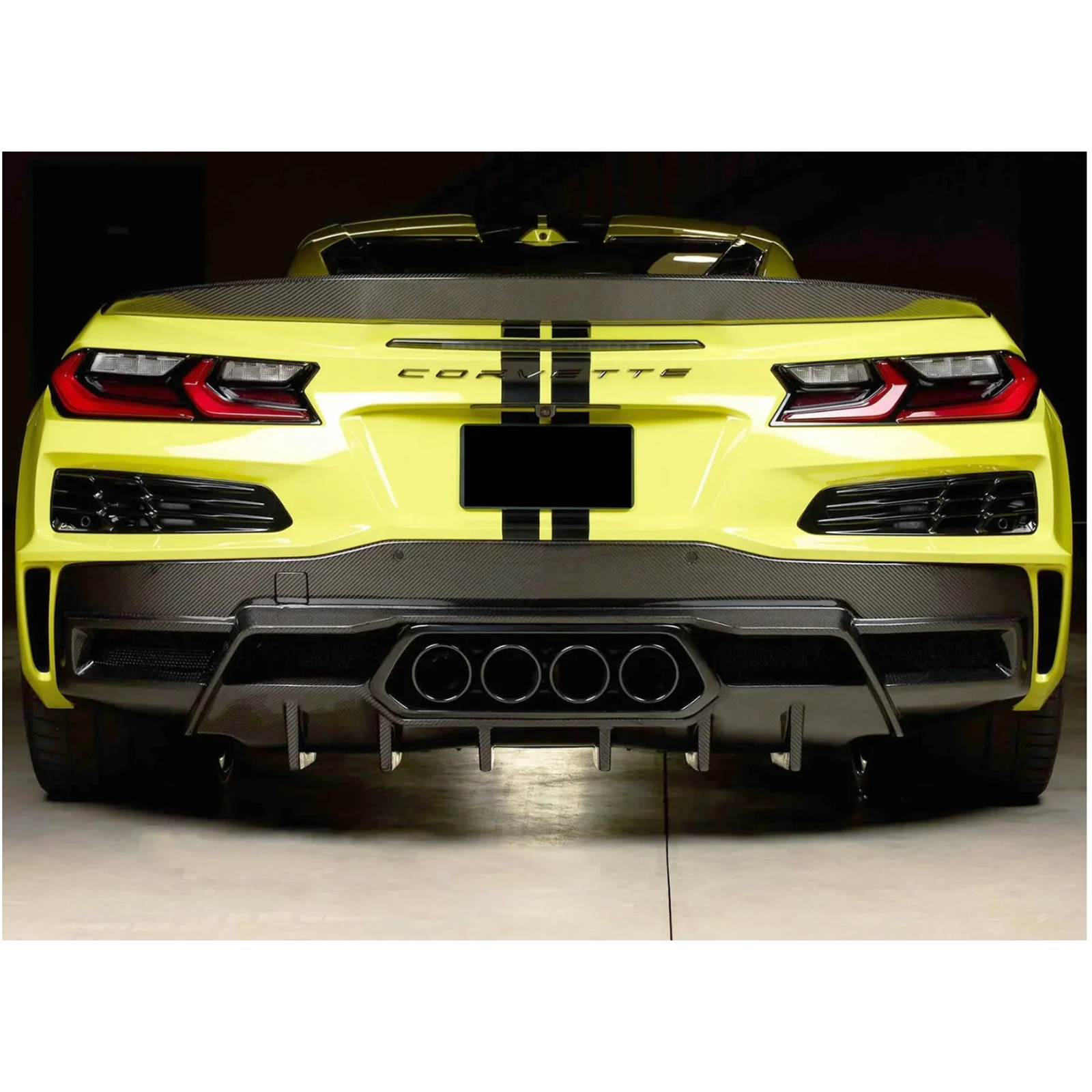 Dry Carbon Fiber Rear Diffuser for Chevrolet Corvette C8 Z06 ZR1 - Bull Boost Performance
