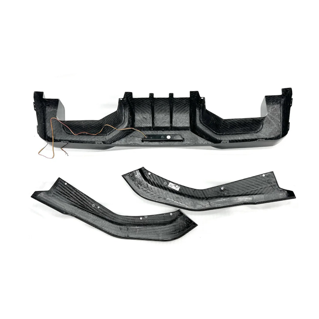 Carbon Fiber AD Style Rear Diffuser w/ LED Light for BMW G80 G81 G82 G83 M3 M4 - Bull Boost Performance