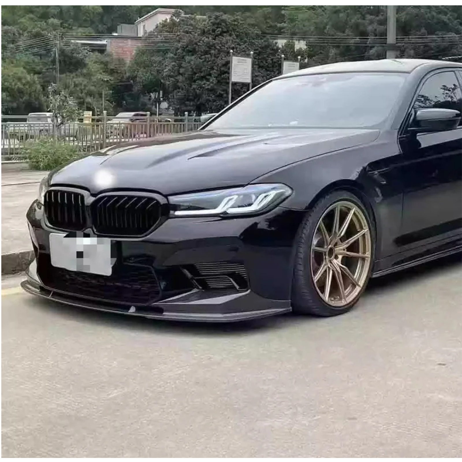 3D Carbon Fiber Front Splitter Lip (1-Piece) for BMW F90 M5 G30 LCI - Bull Boost Performance