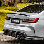 Carbon Fiber Rear Diffuser w/ Brake Light & Splitter for BMW G80 G81 M3 G82 G83 M4 - Bull Boost Performance