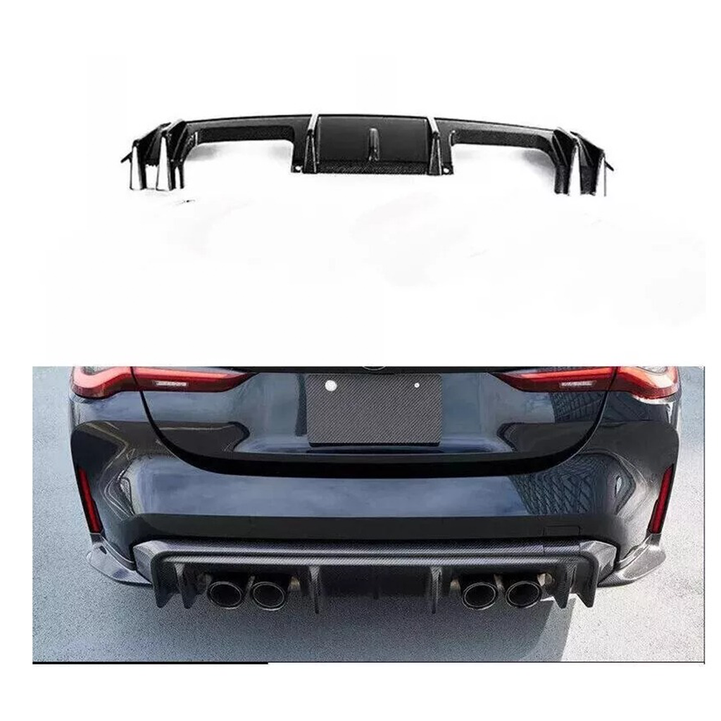 Carbon Fiber 3D Style Rear Diffuser Corner Extensions for BMW G80 M3 G82 M4 - Bull Boost Performance