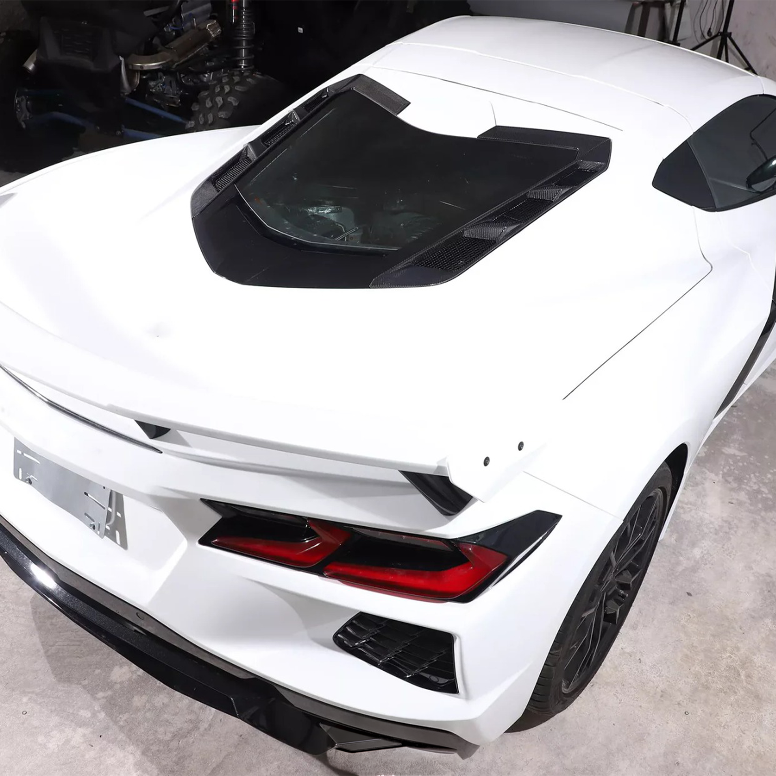 Carbon Fiber Rear Window Trim Cover Set for Chevrolet Corvette C8 Coupe - Bull Boost Performance