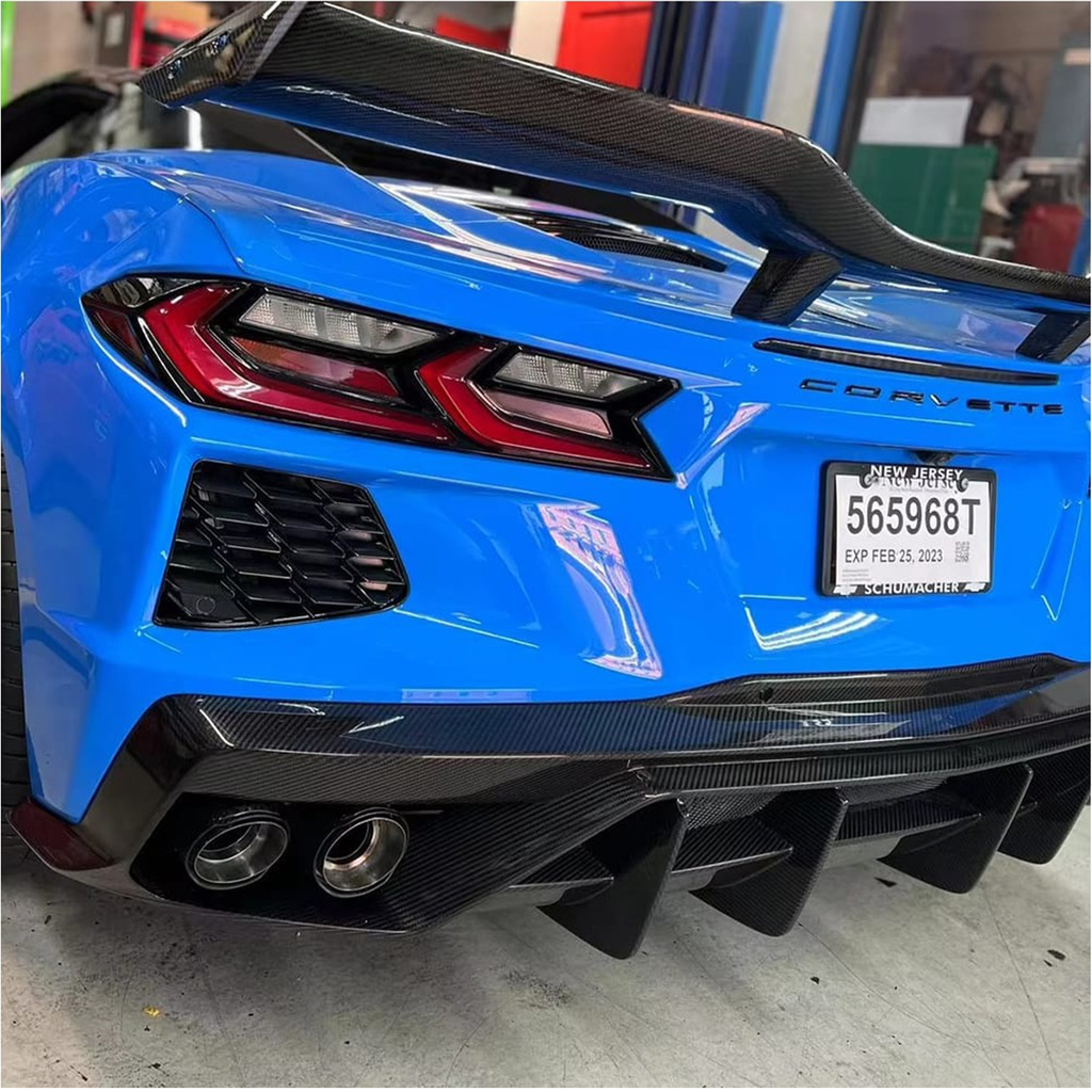 AD Style Dry Carbon Fiber Rear Diffuser for Chevrolet Corvette C8 - Bull Boost Performance