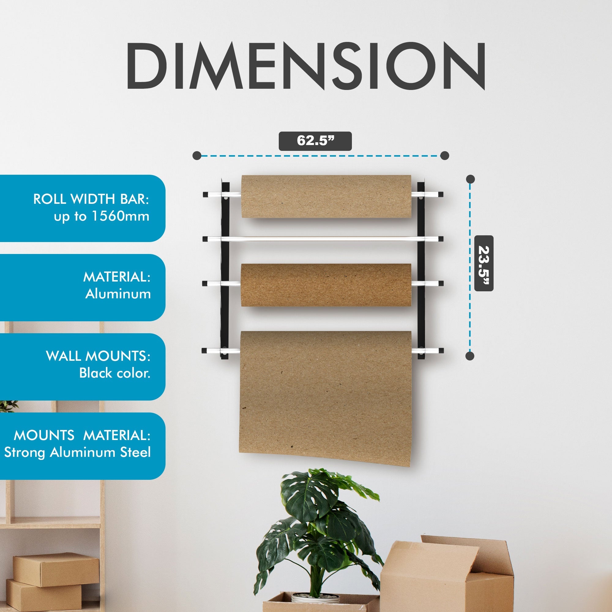 Car Vinyl Wrap Wrapping Sheet Sticker Decal Wall Rack/Holder Brown Shipping Paper Dispenser - 156cm - Bull Boost Performance