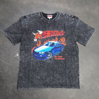 Vintage Acid Wash 250GSM Nissan Skyline GT-R Heavy Cotton Pre Shrunk T Shirt - Bull Boost Performance