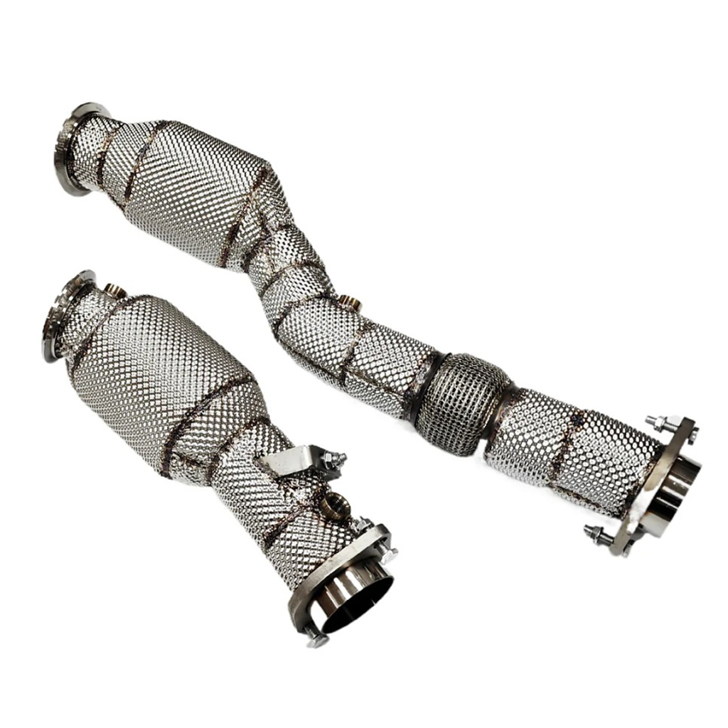 High-Flow Catted Exhaust Downpipes for BMW G87 M2 G80 M3 G82 M4 - Bull Boost Performance