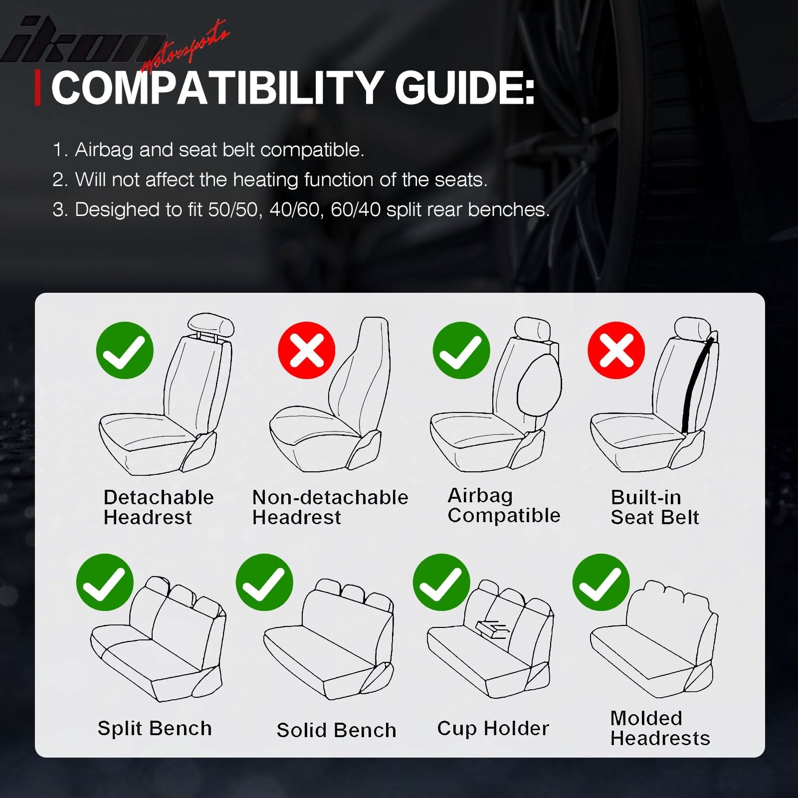 Universal Fit PU Leather Car Seat Covers Cushion Protector - 04 Style