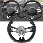 2018-2023 Ford Mustang V1 Steering Wheel w/ Red Stitching Carbon Fiber