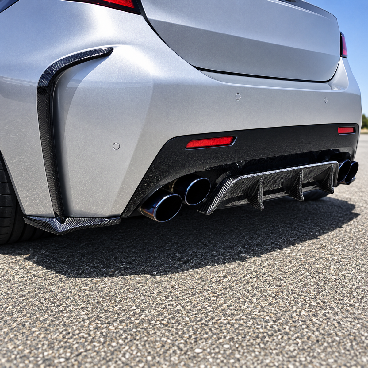 Carbon Fiber Rear Diffuser Extension for Lexus RC F Coupe by Stratec Systems