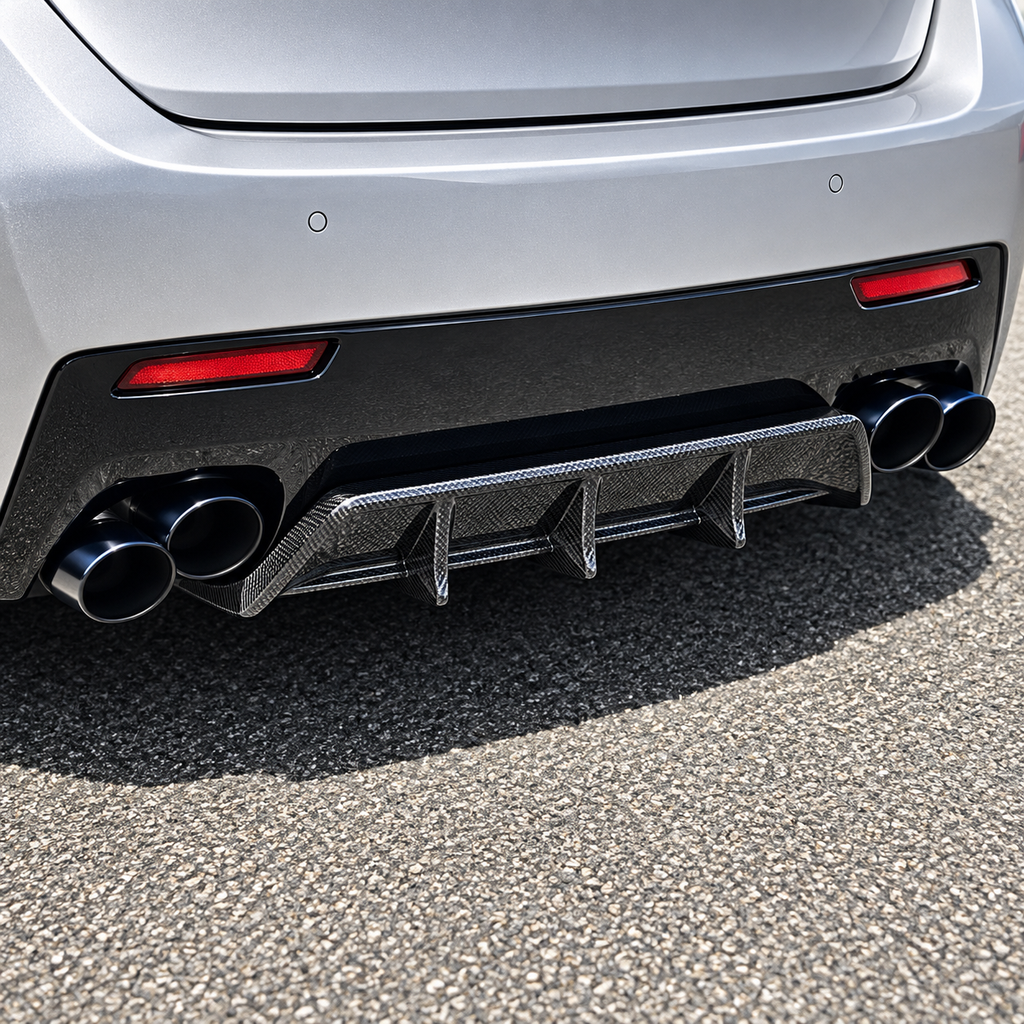 Carbon Fiber Rear Diffuser Extension for Lexus RC F Coupe by Stratec Systems