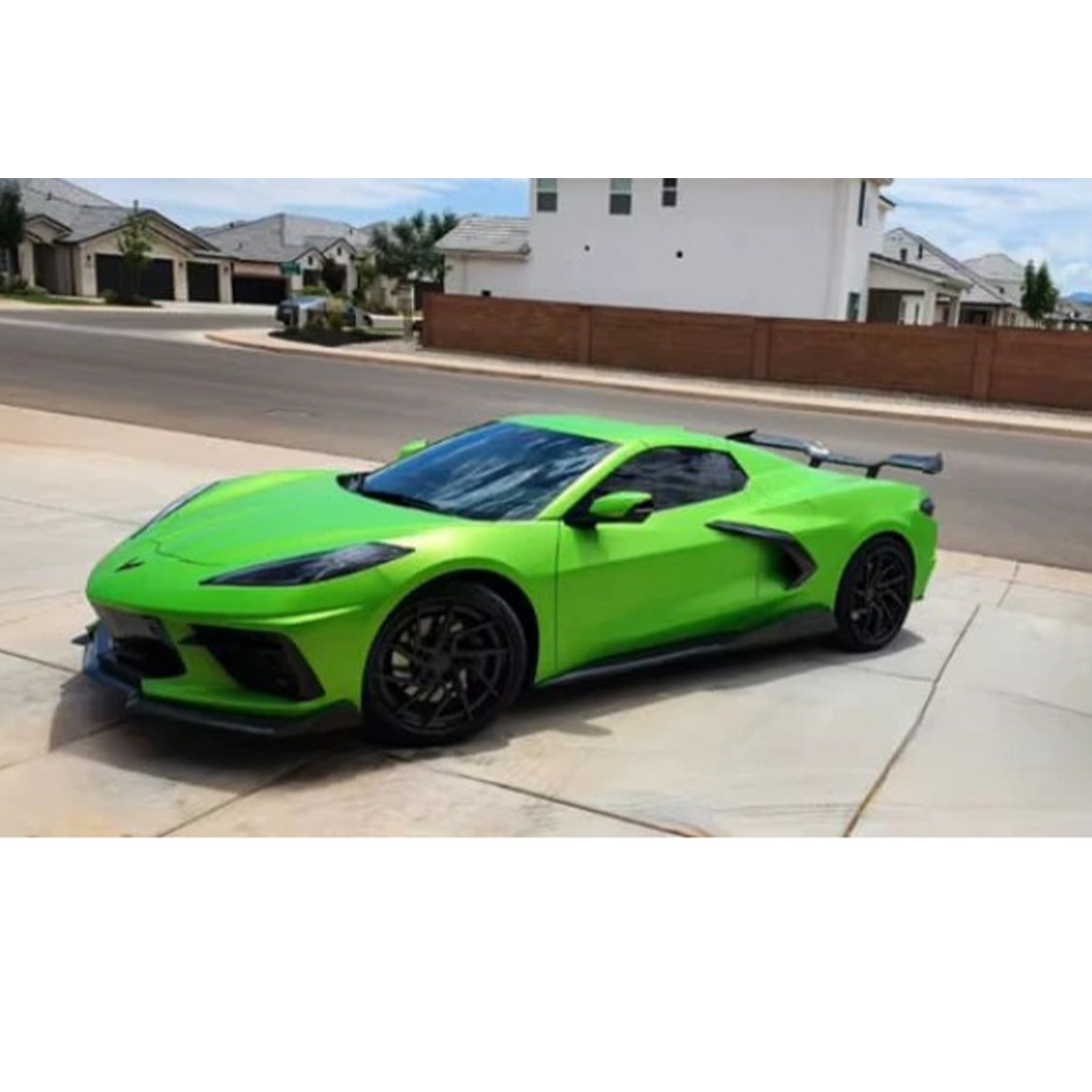 V Style Carbon Fiber Front Lip for Chevrolet Corvette C8 - Bull Boost Performance