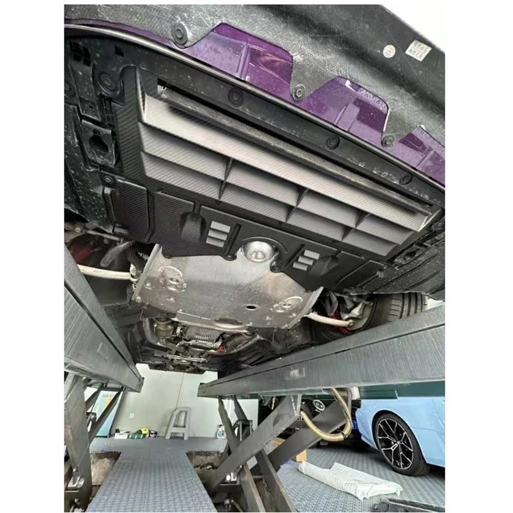 Dry Carbon Fiber Vented Oil Cooler Guard for BMW G8X G80 M3 G82 M4 - Bull Boost Performance