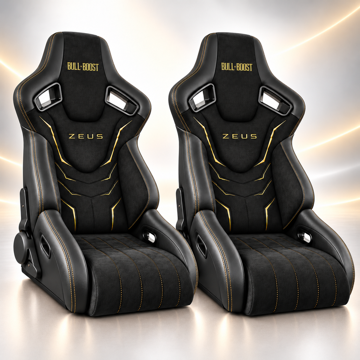 Bull Boost Adjustable Racing Lowered Ultra Max Bucket Seat w/ Seat Rails by Bull Boost Performance