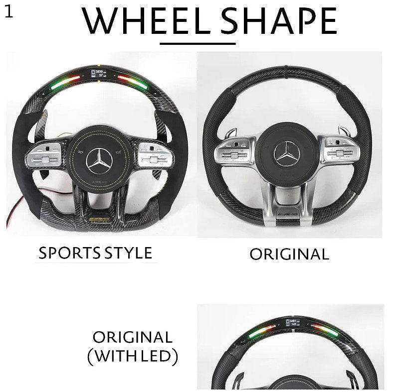 Mercedes-Benz 2020+ AMG Performance Style Customizable Steering Wheel (Fits 2010+ All Models) - Bull Boost Performance