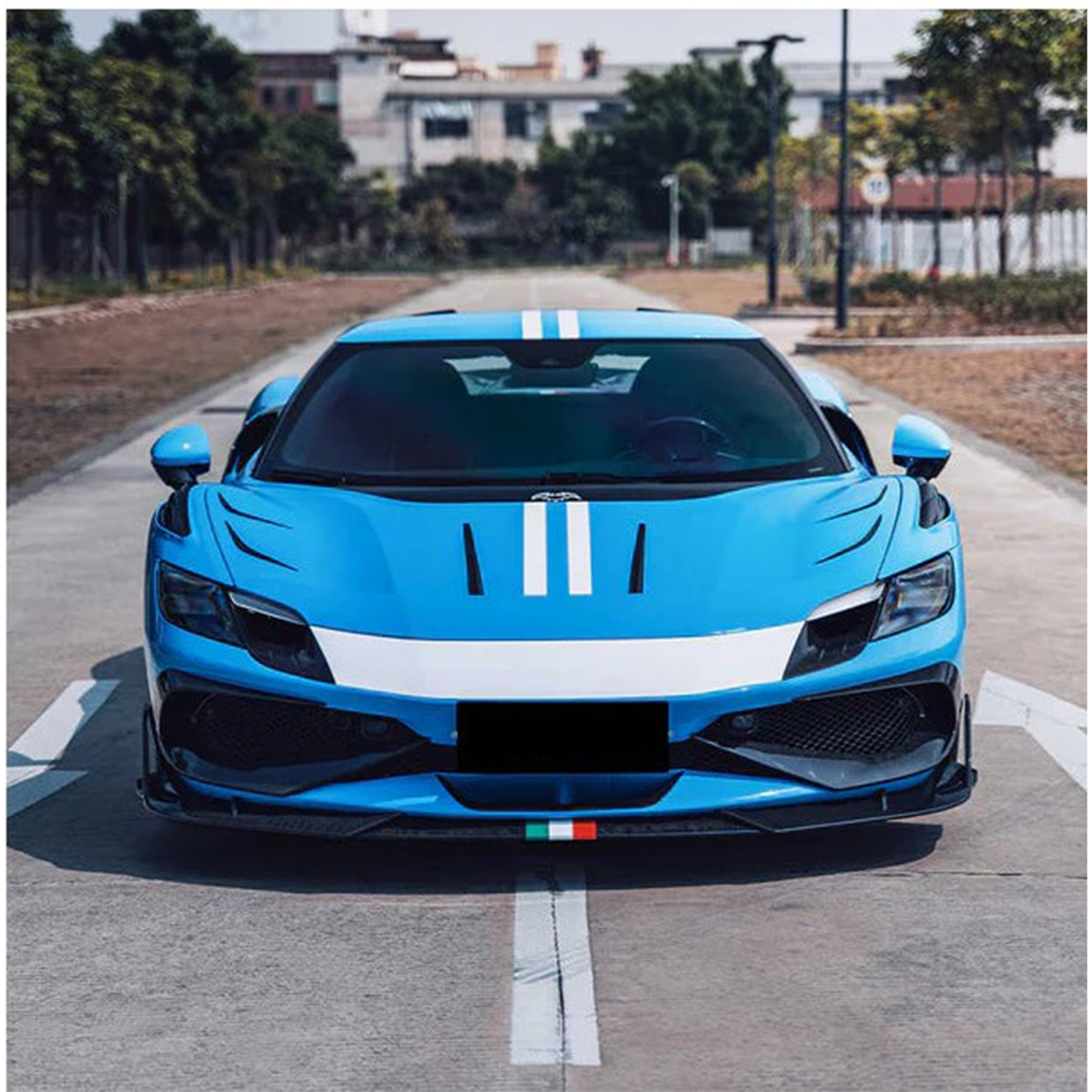 Dry Carbon Fiber Front Lip for Ferrari 296 GTB by Stratec Systems