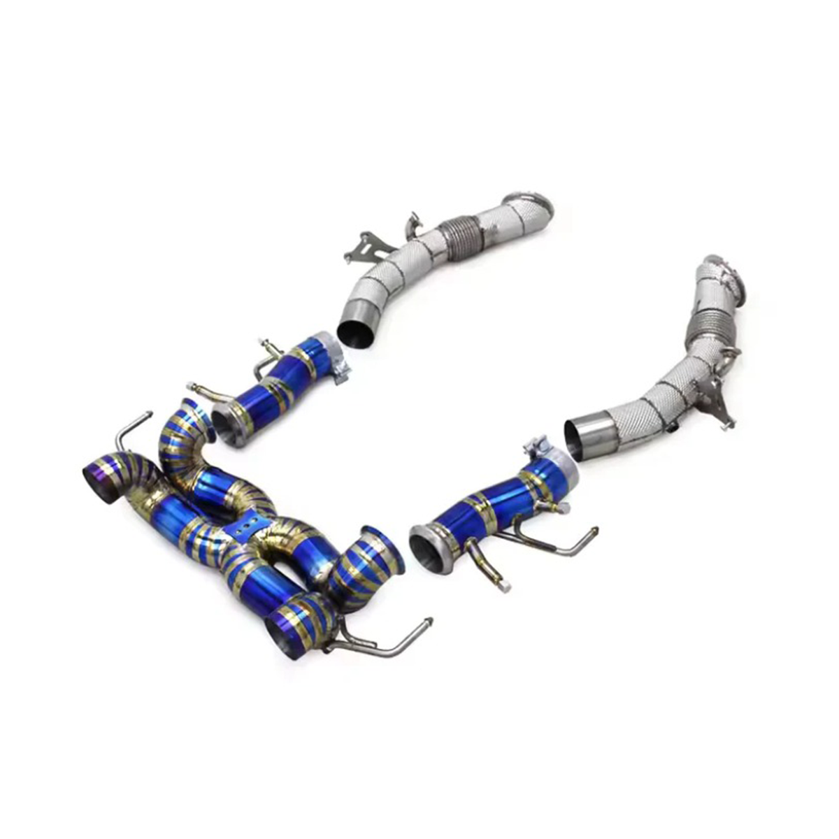 F1 Sound Valved Exhaust System Downpipes for Ferrari SF90 3.9T V8 by Stratec Systems