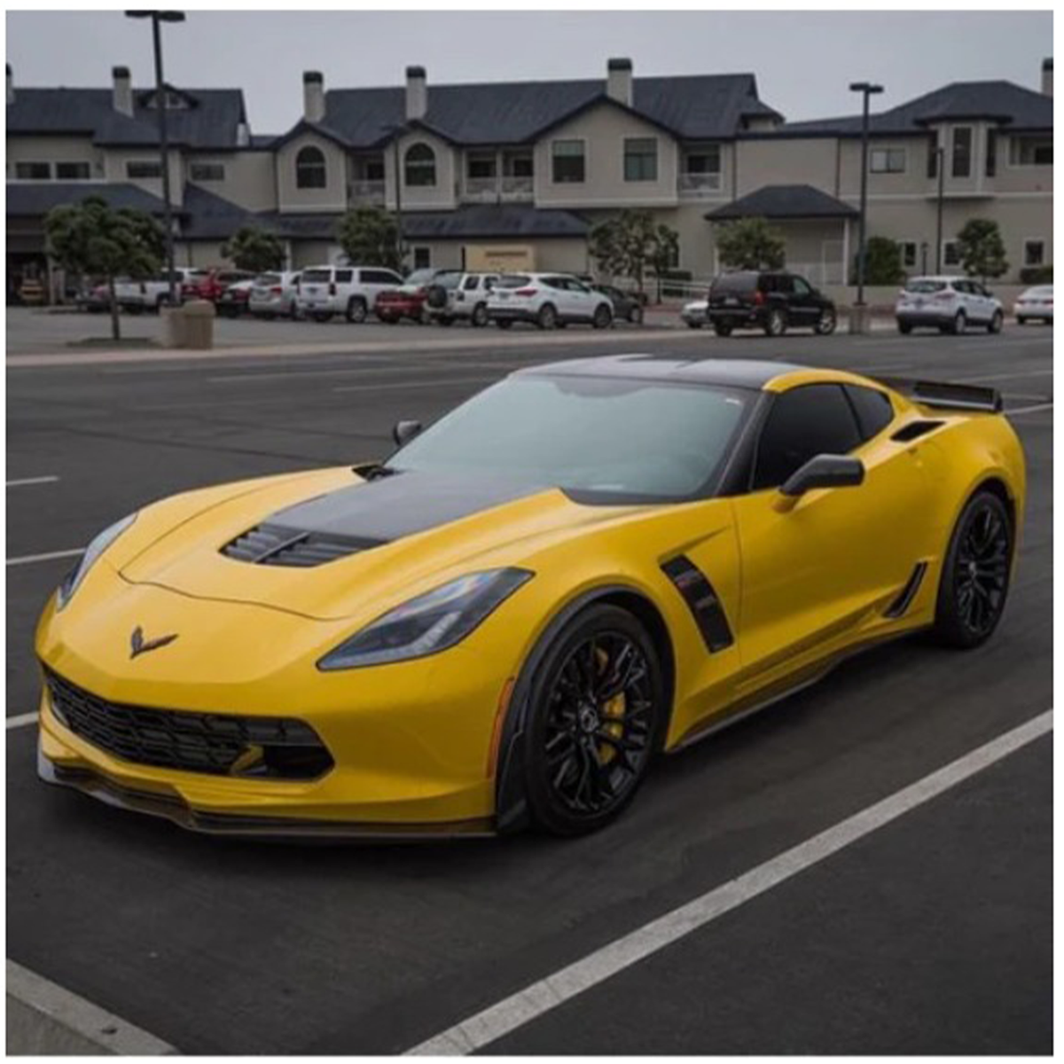 Carbon Fiber Front Lip Splitter for Chevrolet Corvette C7 by Stratec Systems