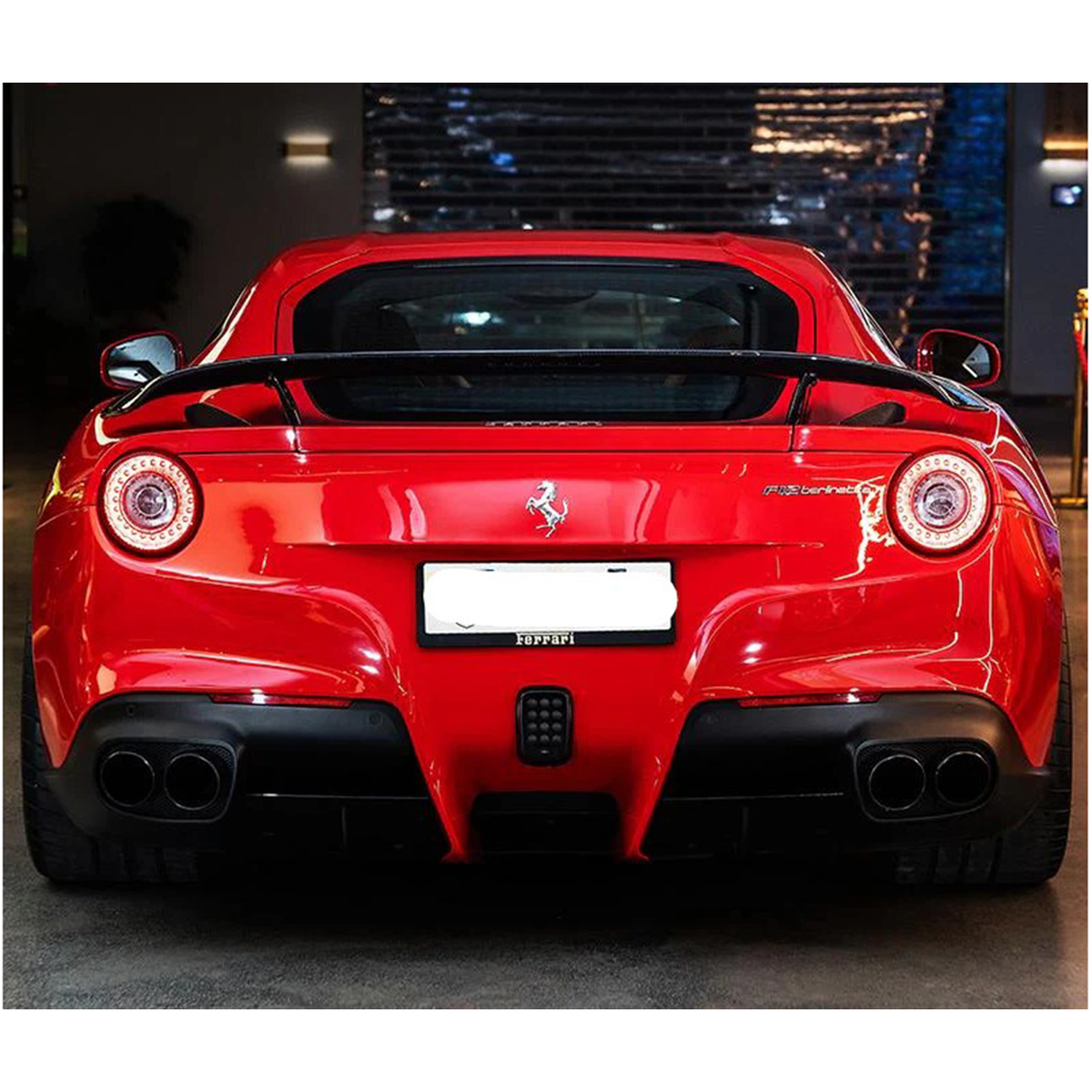 Carbon Fiber Rear Wing V2 for Ferrari F12 by Stratec Systems