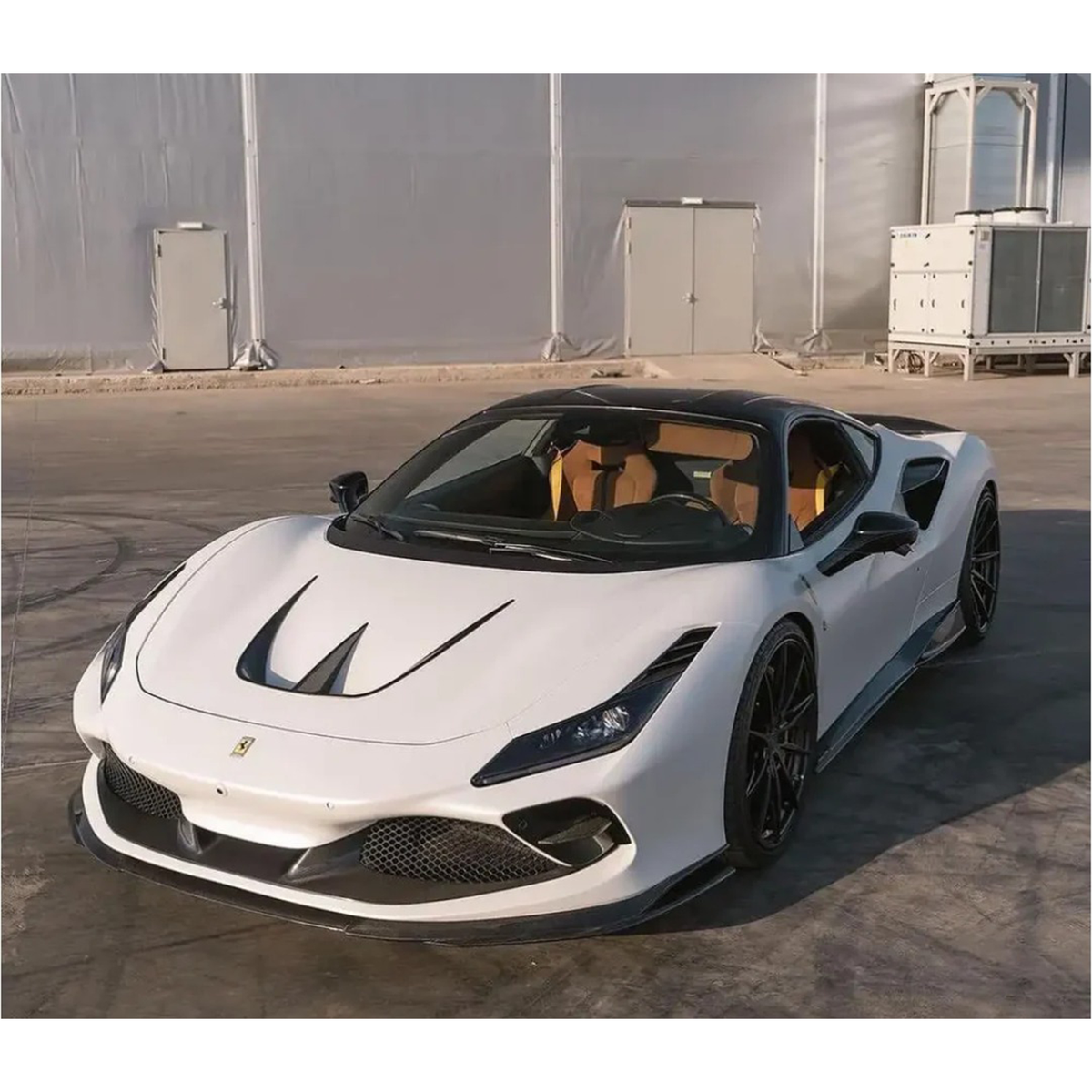 V-Style Carbon Fiber Front Lip for Ferrari F8 Tributo by Stratec Systems