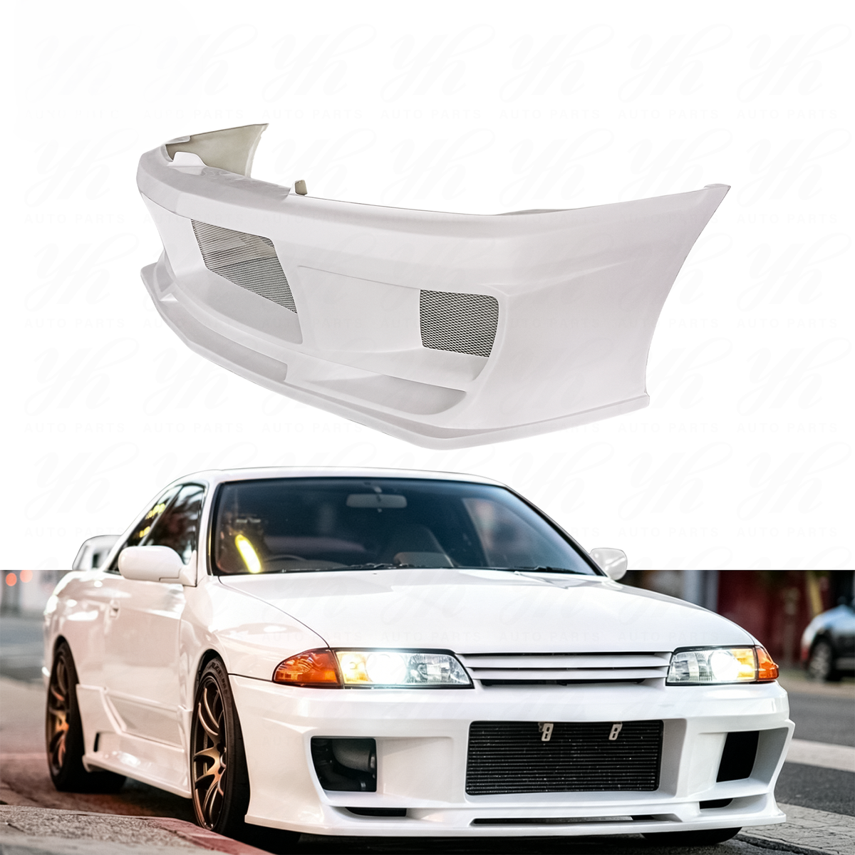 Glass Fiber Front Bumper for Nissan Skyline R32 GTR by Stratec Systems