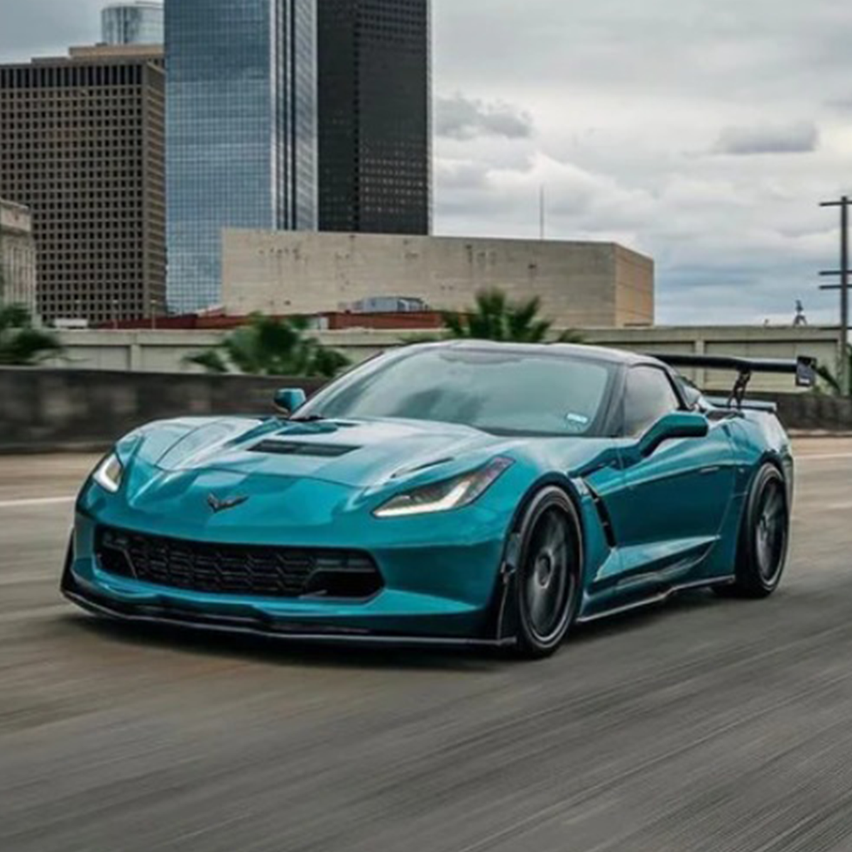 Carbon Fiber Front Lip Splitter for Chevrolet Corvette C7 by Stratec Systems