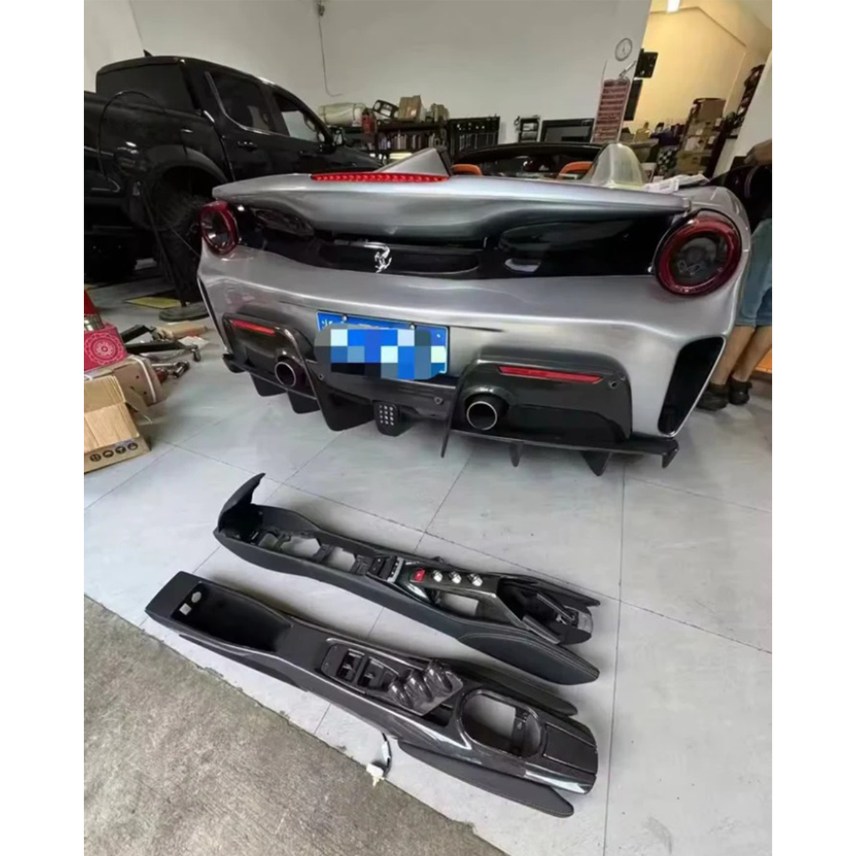 Carbon Fiber Interior Trim Kit for Ferrari 488 by Stratec Systems