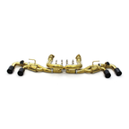 Valved Gold Plated Catback Exhaust Carbon Fiber Tips for Corvette C8 - Bull Boost Performance