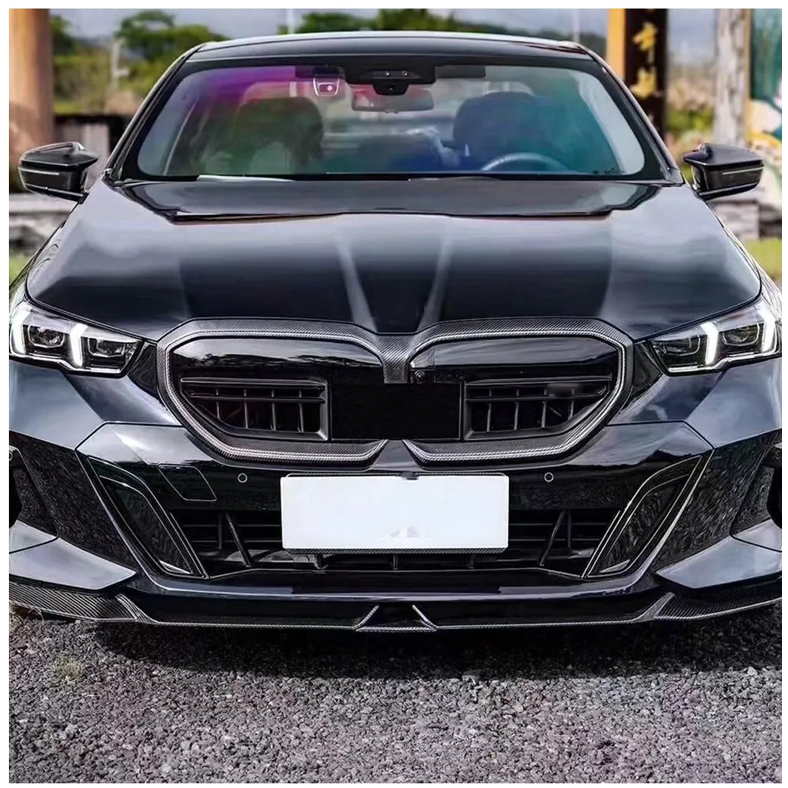 Dry Carbon Fiber Front Grille Cover Garnish for BMW G60 530i G90 M5 - Bull Boost Performance