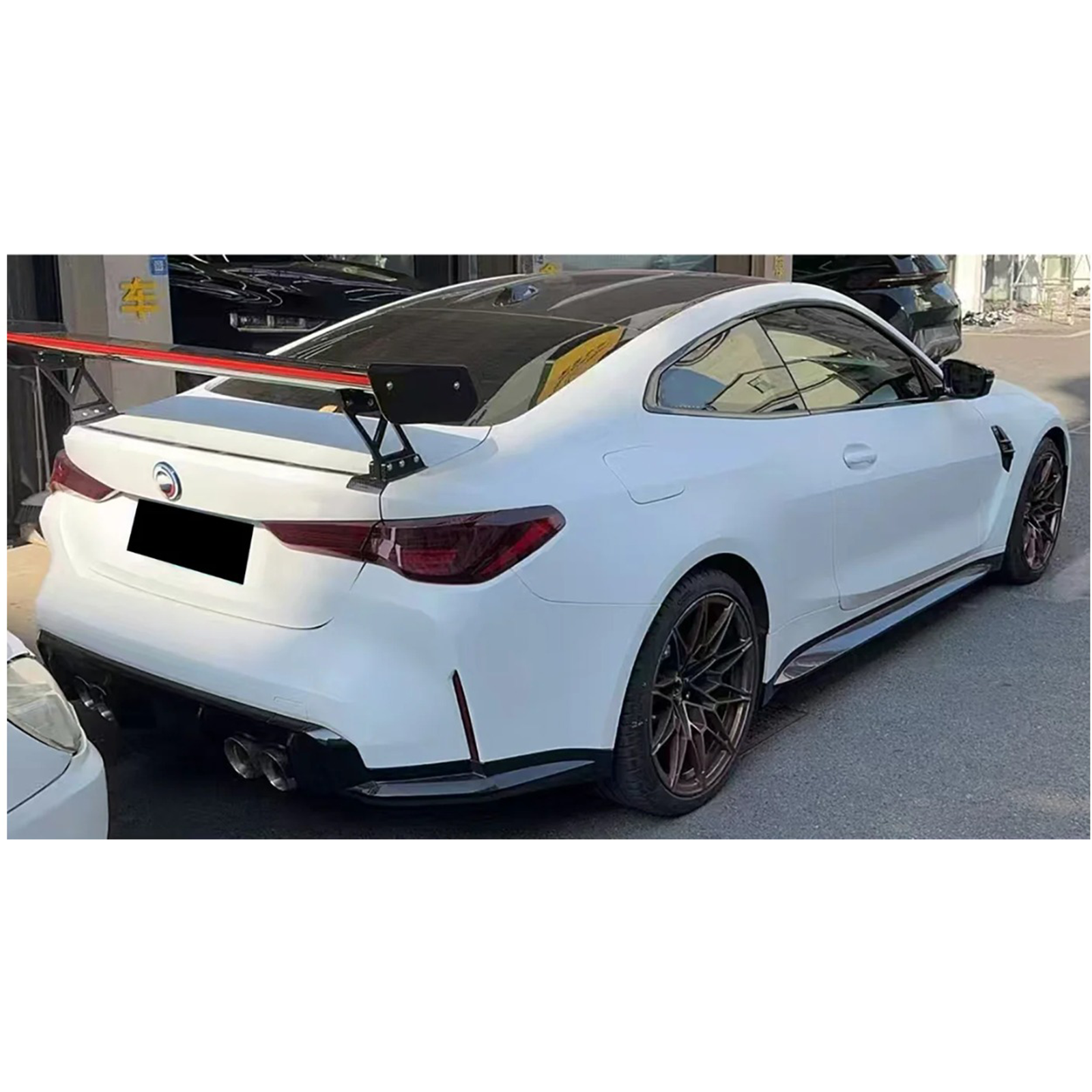 Prepreg Carbon Fiber Wing w/ LED for BMW G80 M3 G82 M4 G87 M2 - Bull Boost Performance