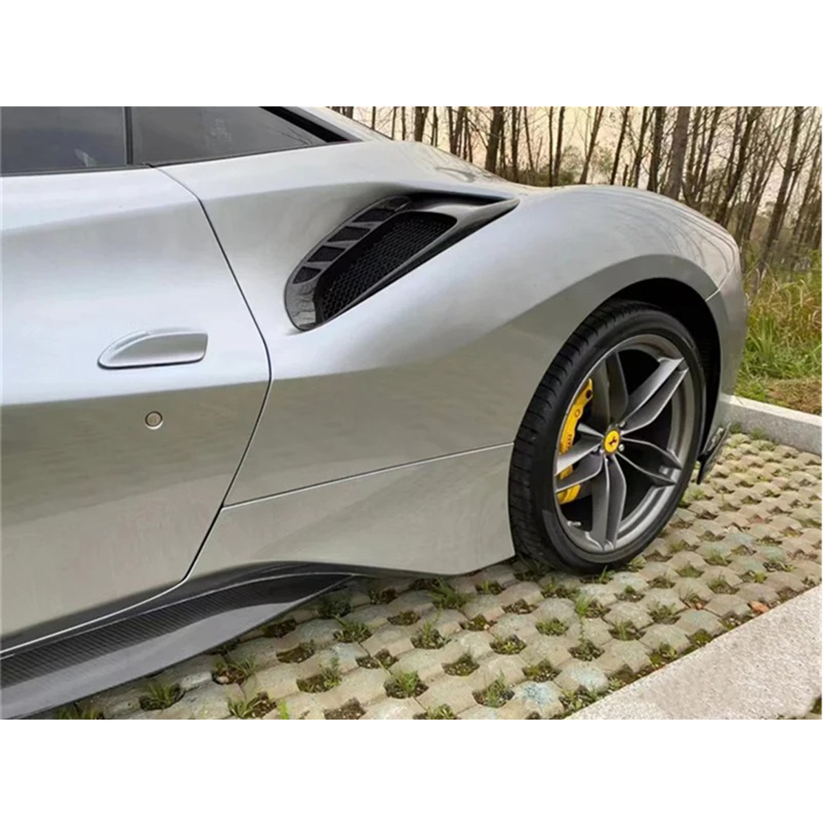 P Style Carbon Fiber Side Air Vent Replacement for Ferrari 488 GTB / Spider by Stratec Systems