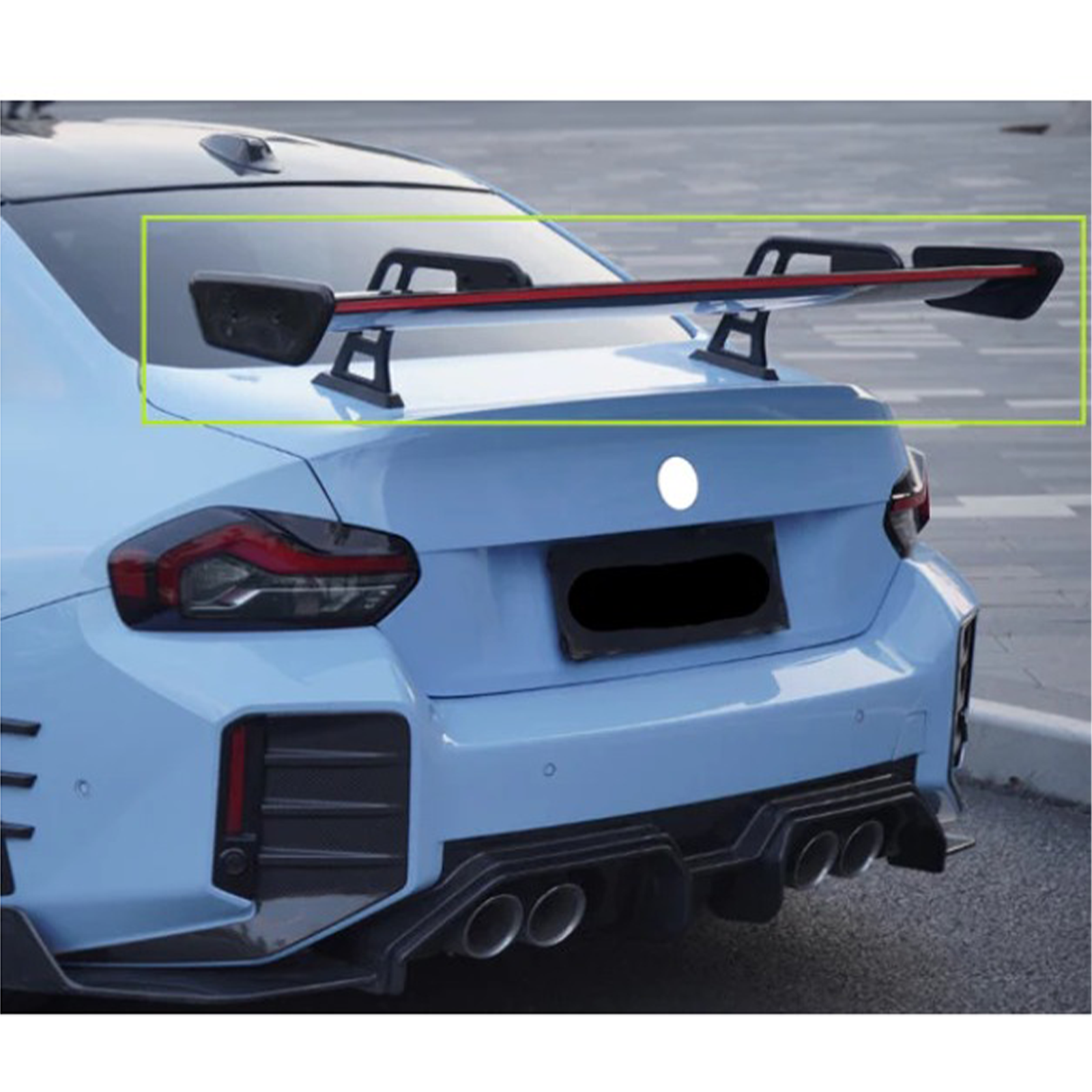 Prepreg Carbon Fiber LED Swan Neck Rear Wing for BMW G8X G80 M3 G82 M4 G87 M2 - Bull Boost Performance