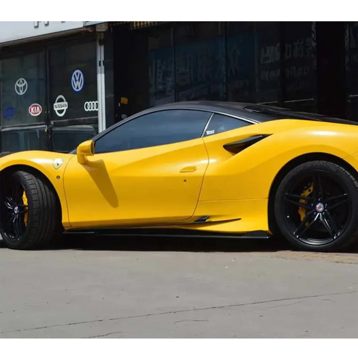 Carbon Fiber Side Vent Trims for Ferrari F8 Tributo by Stratec Systems