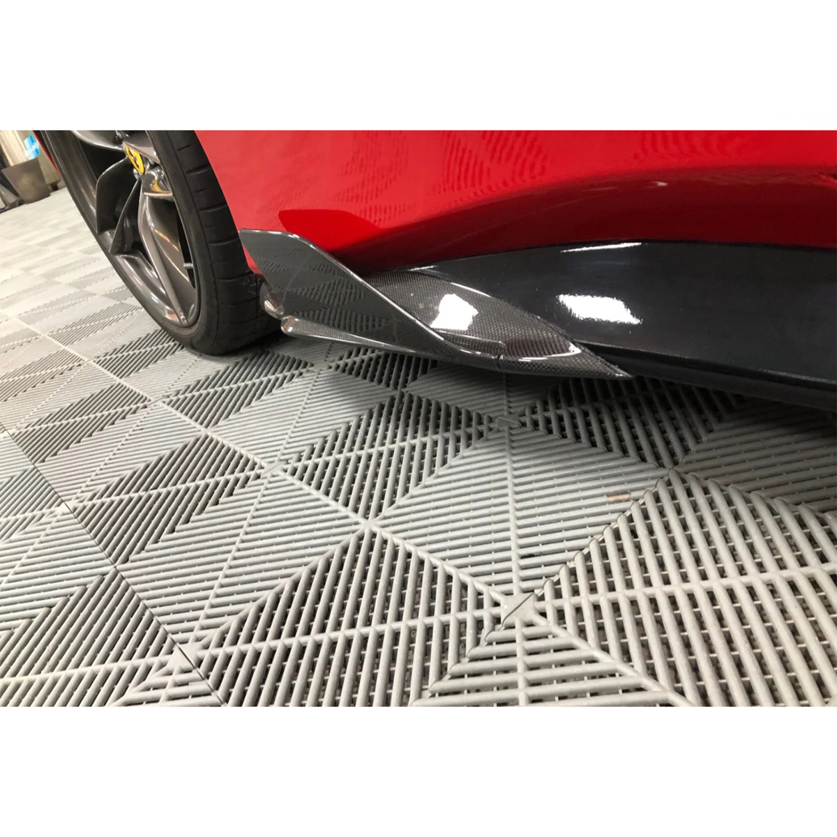 Carbon Fiber Corner Side Skirt Winglet for Ferrari 488 by Stratec Systems