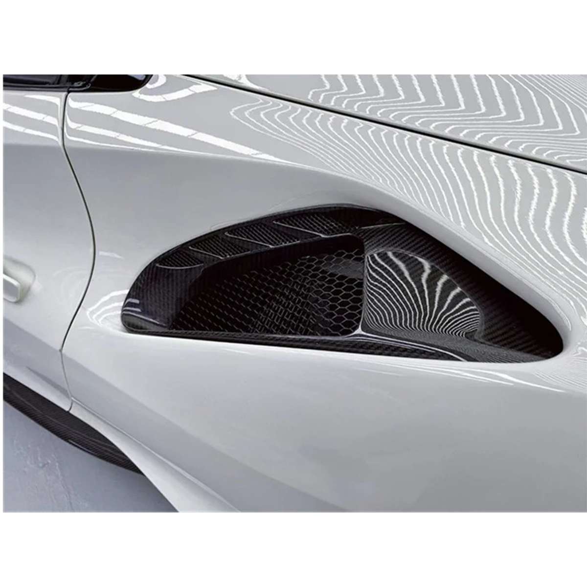 P Style Carbon Fiber Side Air Vent Replacement for Ferrari 488 GTB / Spider by Stratec Systems