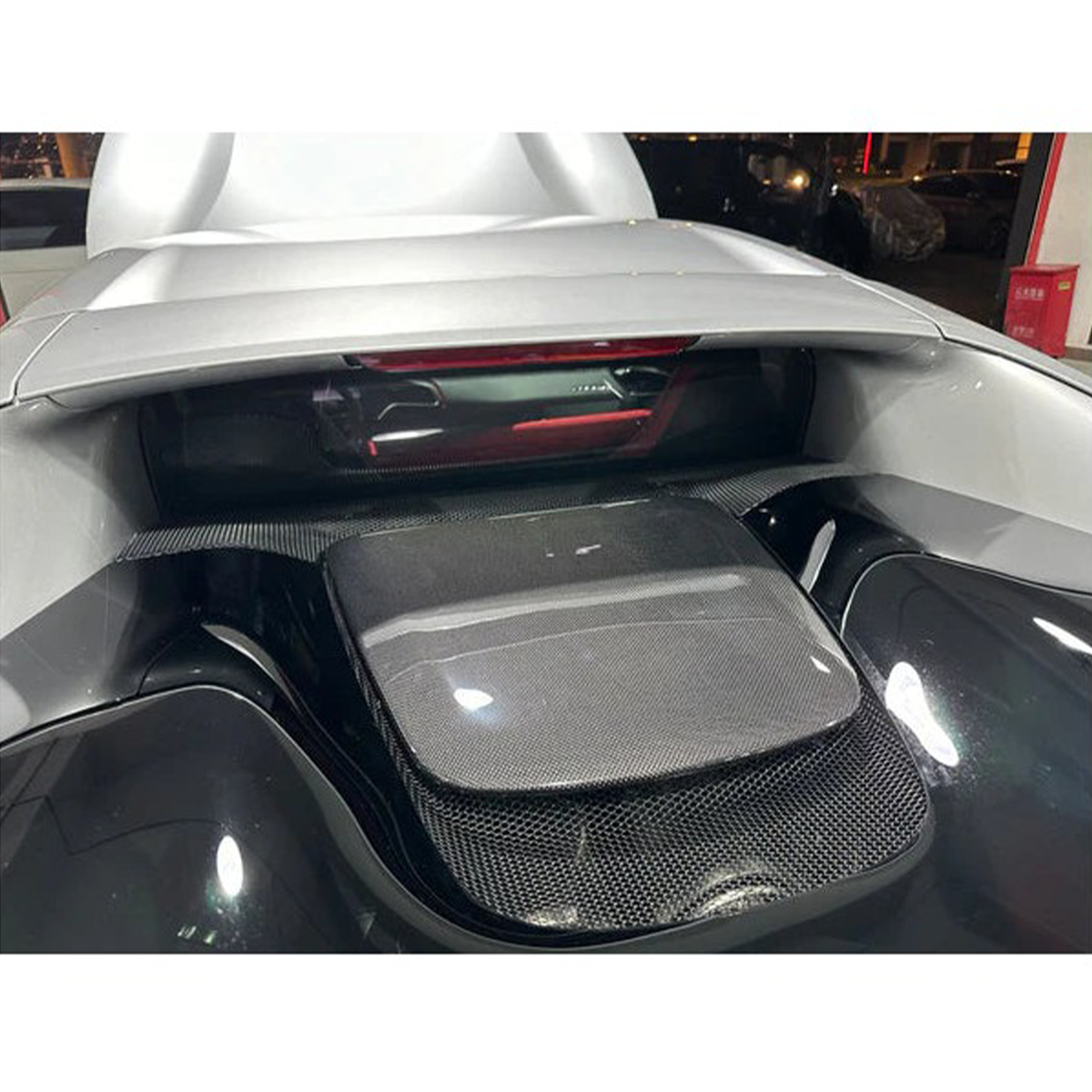 Dry Carbon Fiber OEM Rear Hood Trim for Ferrari 296 GTB by Stratec Systems