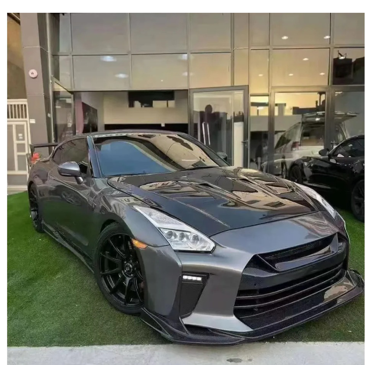 Carbon Fiber Front Bumper with Lip for Nissan GT R R35 by Stratec Systems