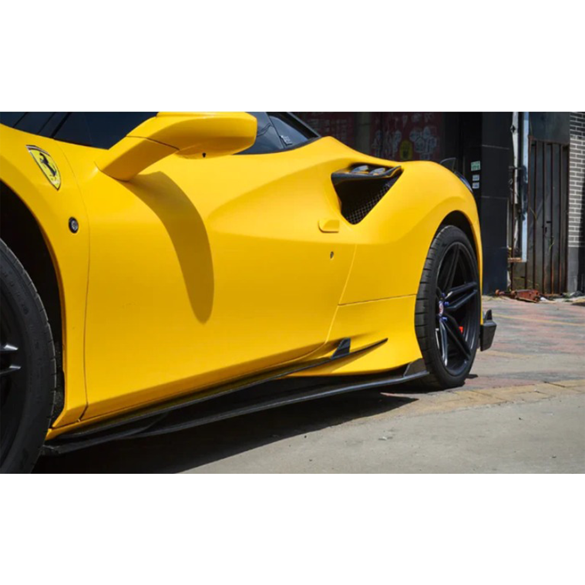 Dry Carbon Fiber Side Air Intake Trims for Ferrari F8 Tributo by Stratec Systems