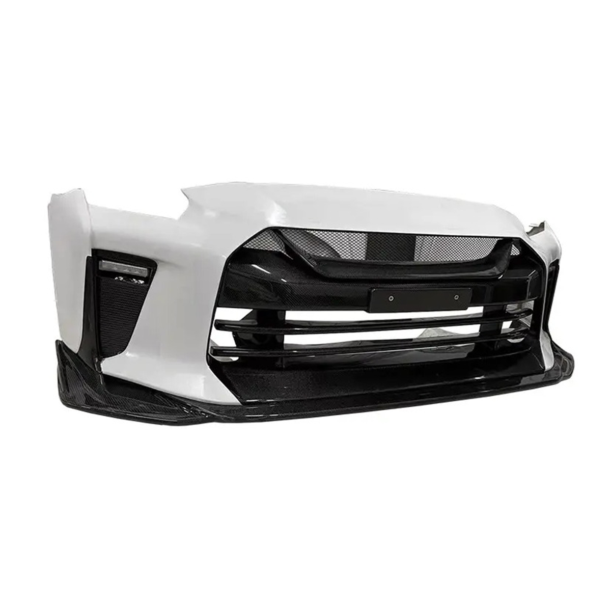 Carbon Fiber Front Bumper with Lip for Nissan GT R R35 by Stratec Systems