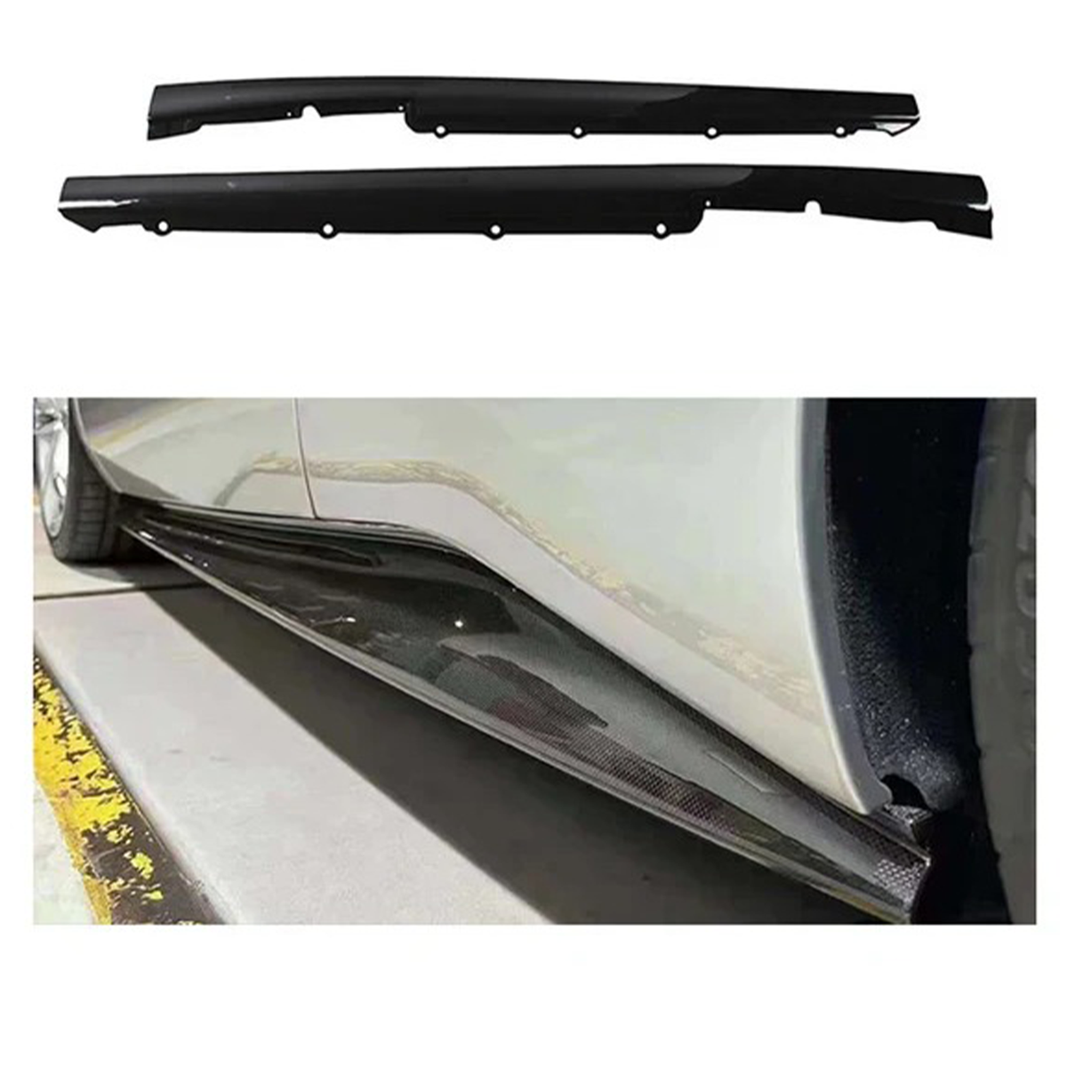 Dry Carbon Fiber Side Skirts for Ferrari 296 GTB by Stratec Systems