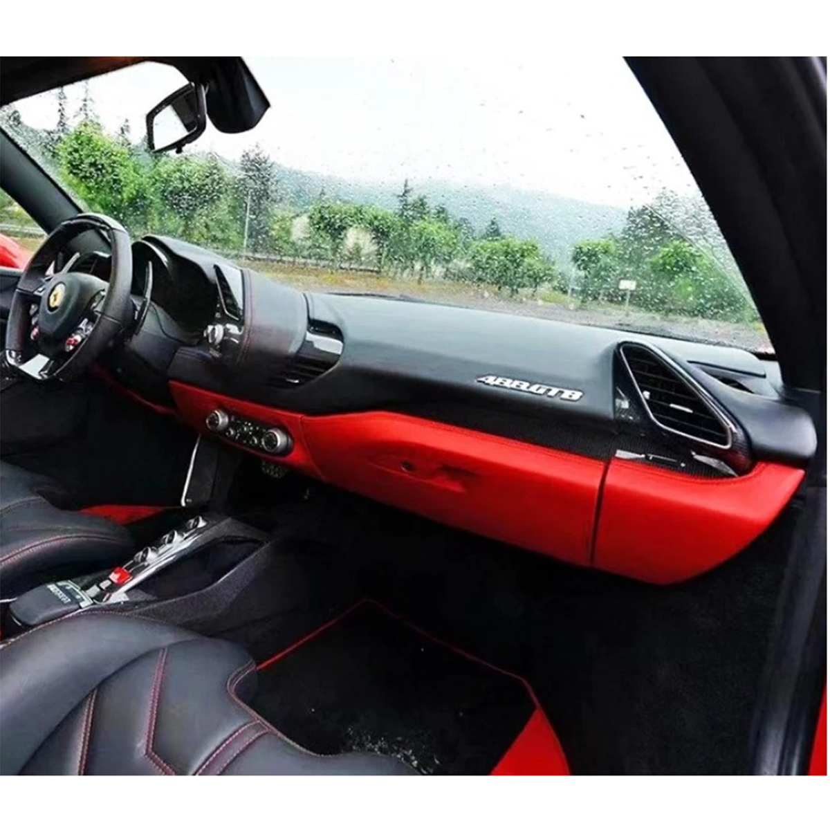 Carbon Fiber Interior Trim Kit for Ferrari 488 by Stratec Systems