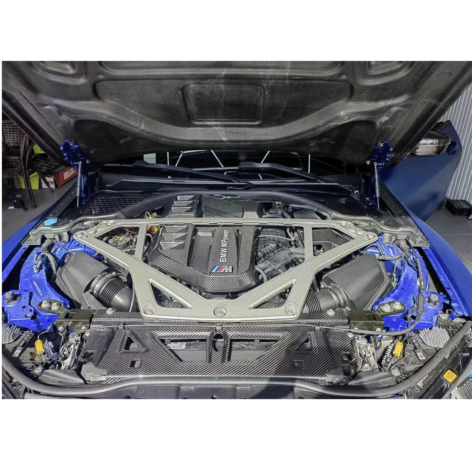 Dry Carbon Fiber Full Engine Bay Cover Kit for BMW G80 M3 G82 M4 - Bull Boost Performance