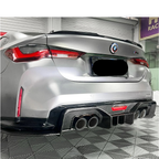 Carbon Fiber AD Style Rear Diffuser w/ LED Light for BMW G80 G81 G82 G83 M3 M4 - Bull Boost Performance