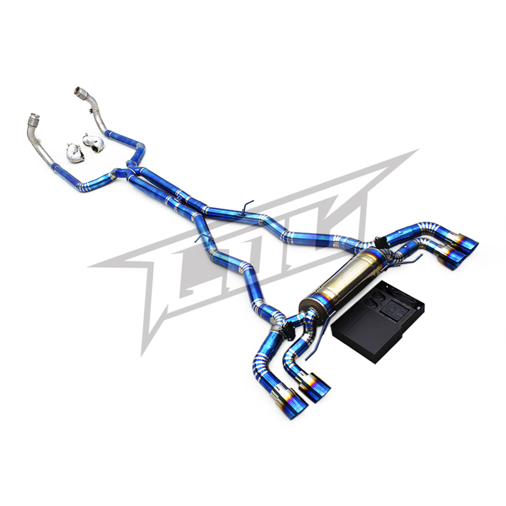 Valved Titanium Catback Exhaust System Downpipe for BMW M5 F90 4.4T - Bull Boost Performance