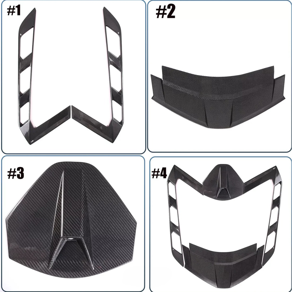 Carbon Fiber Rear Window Trim Cover Set for Chevrolet Corvette C8 Coupe - Bull Boost Performance